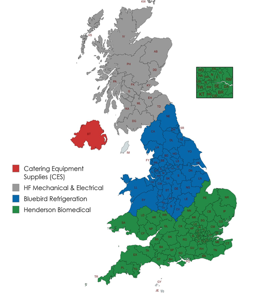 Lec Medical service area map